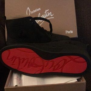 Authentic High Top Red bottoms Flat Suede